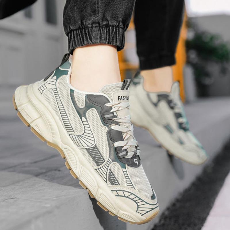 Neue Sneaker Herren Trends Plateau Schuhe Leichte Outdoor Sportschuhe für Herren Atmungsaktive Laufschuhe Herren Schnürung Freizeitschuh