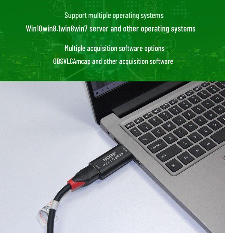 HDMI To USB High-Definition Capture Card for Laptop Monitoring & Game Live Streaming with Switch/PS4 Compatibility