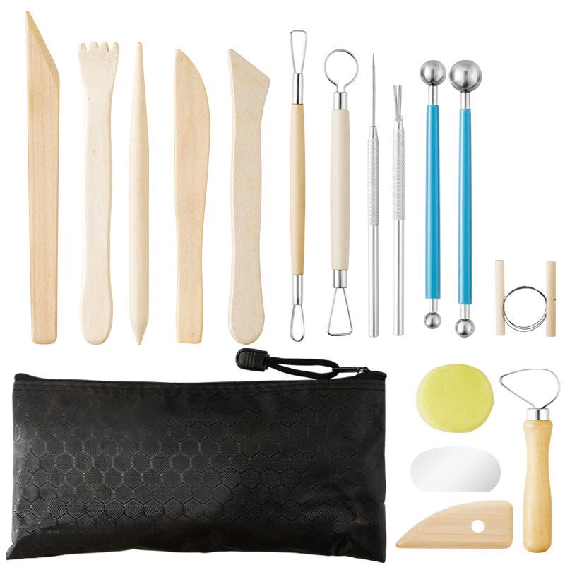 17-Piece Clay Sculpting and Pottery Tool Set for Carving, Baking, and Drawing