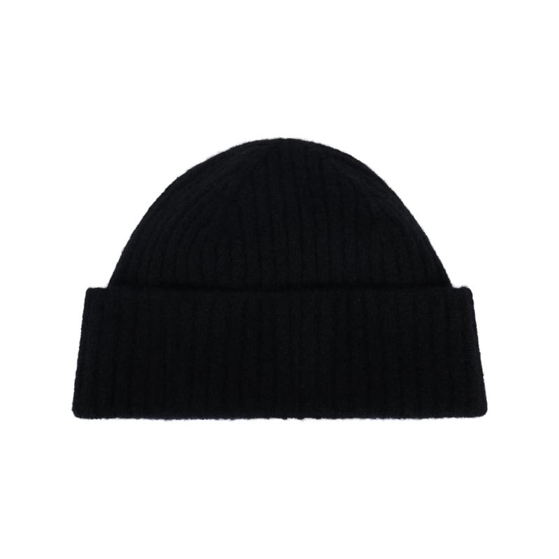 CHANEL Logo Embroidery - Velvet Hat Unisex Couple Style Black