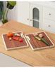 Wenge Wood Grain Double-Sided Cutting Board with Stand and Sharpening Stone, Mold-Resistant Plastic Back
