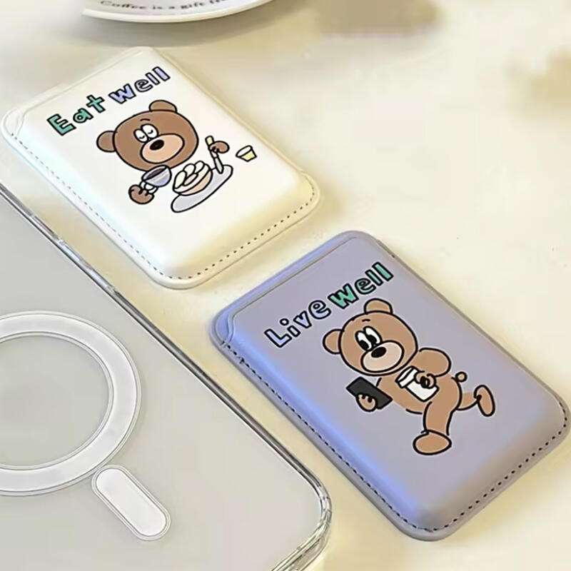 

Kubi Bear MagSafe Card Case Card Wallet Purple