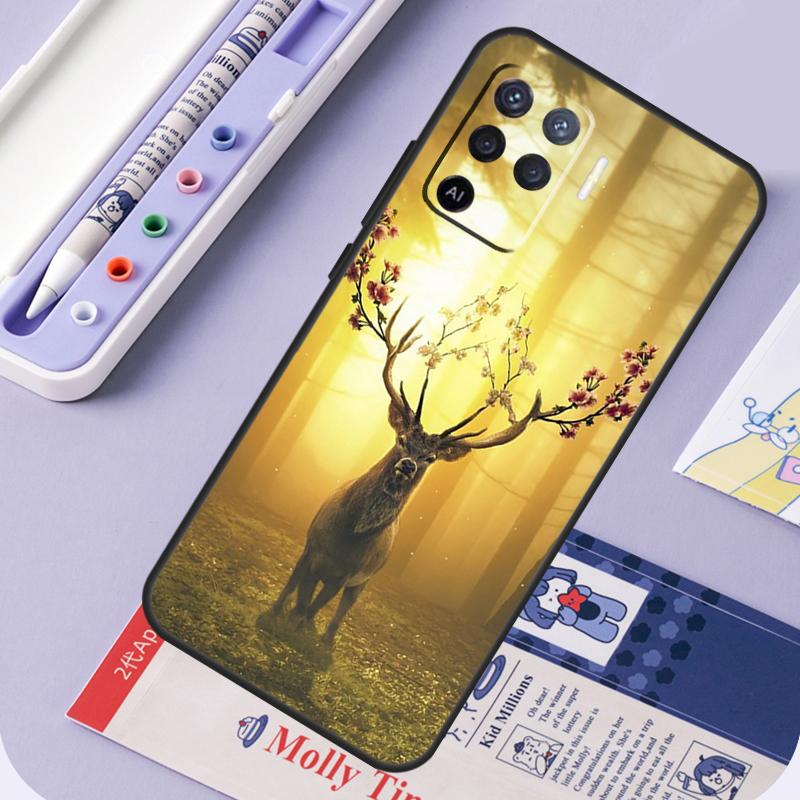 

Animal Deer Art For Oppo A17 A18 A94 A74 A54 A15 A38 A58 A78 A98 A40 A60 A80 A16 A76 A96 A57 A77 A5 Pro Case OPPO A80 5G
