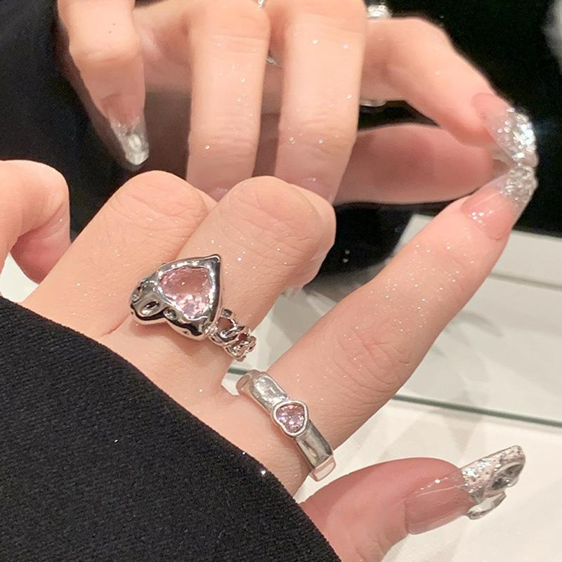 Open Chic Toe Heart Ring In Copper With Stunning Pink Diamonds For Modern Women