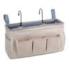 Bedside Hanging Organizer with 3 Large Pockets Sturdy Cotton Linen Material Waterproof Coating for Bedroom Office RV
