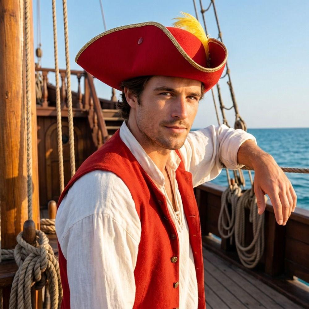 Retro Kapiteinspet Jack Pet Volwassen Driekantige Pet Casual Cosplay Piratenpet Halloween
