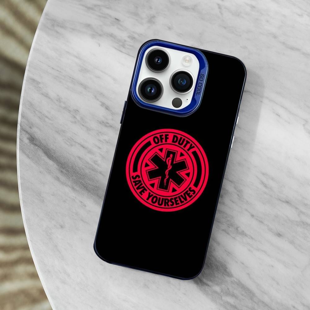 Ambulance EMS EMT Phone Case For iPhone 11,12,14,13,15,16,Mini,XS,MAX,Pro,SE Blue Matte Silicone Cover iPhone14pro
