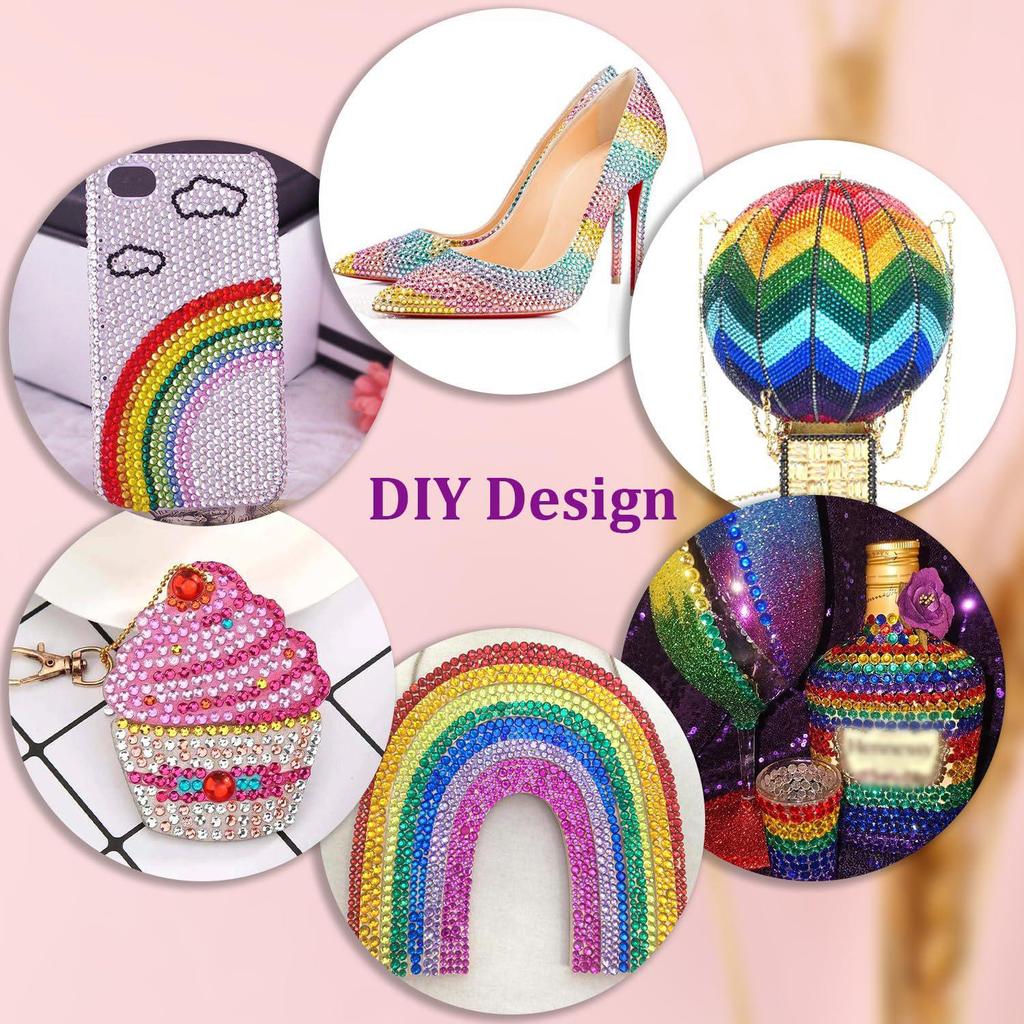 Strass colorati in resina da 3 mm: 40 Colori AB e Gelatina per Abbigliamento Fai-da-Te, Nail Art e Telefoni
