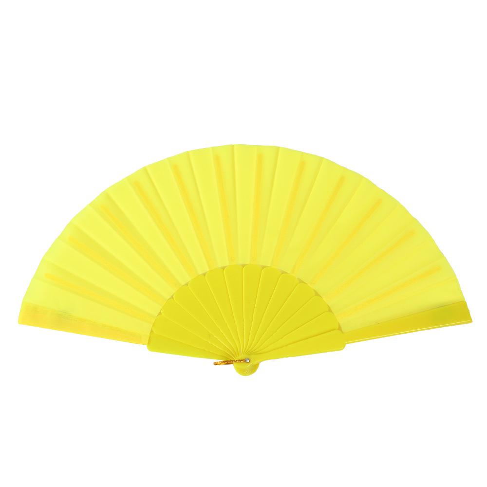 Leque dobrável de 7 polegadas de cor sólida - Acessório de performance de dança e para refrescar