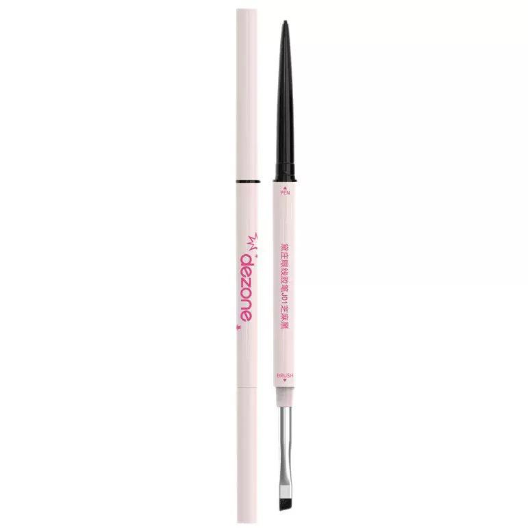 Dezone Double-Ended Gel Eyeliner Pencil - Silky, Long-Lasting, Non-Smudging, Beginner-Friendly Fine Tip