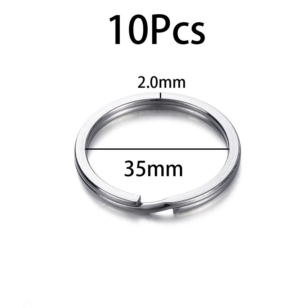 10-20Pcs 15-35mm Stainless Steel Key Rings Round Flat Line Key Ring For Key Chains Key Rings DIY Jewelry Making Accessories