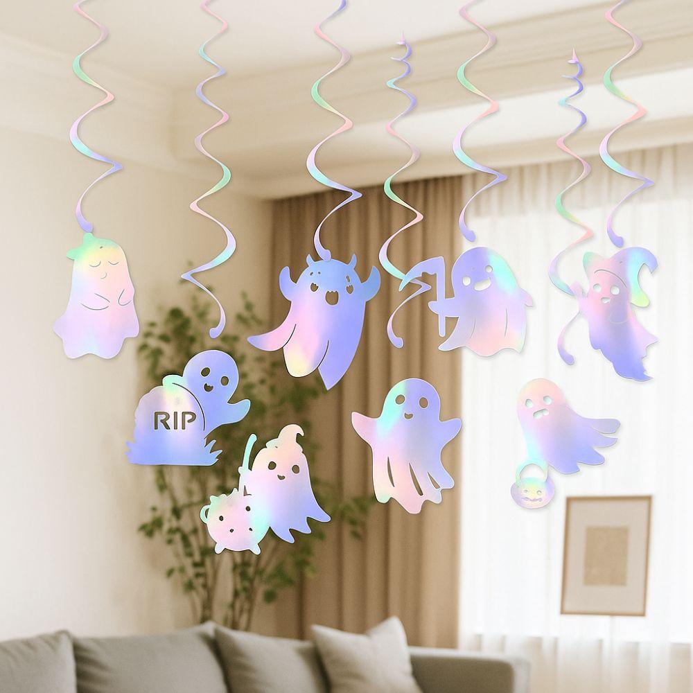 Paper Ghost Hanging Garland Colorful Spiral Banner Birthday Celebration