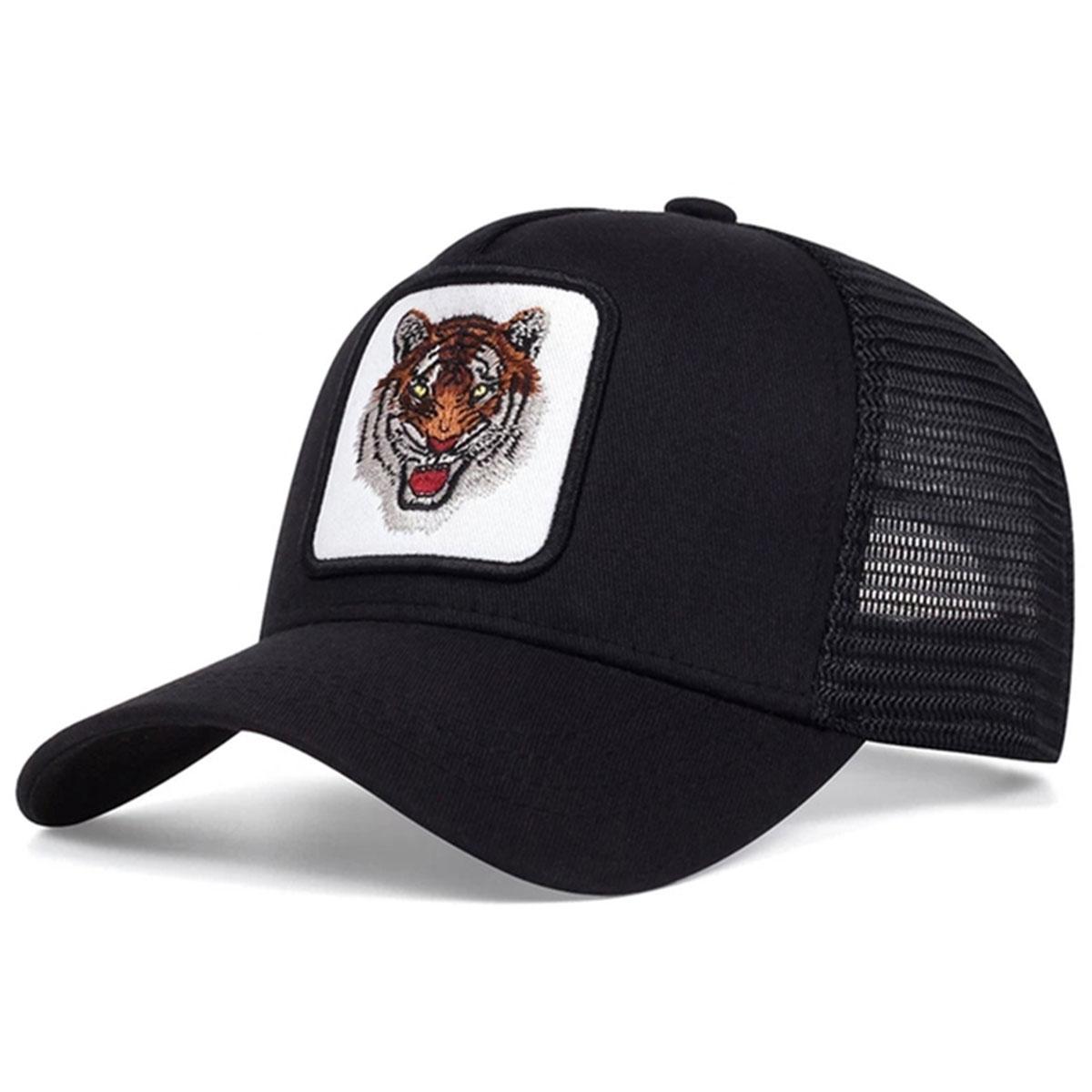 

1Piece Unisex Animal Tiger Embroidery Baseball Net Hat Outdoor Adjustable Sunscreen Leisure Hat Spring Autumn Travel Vacation