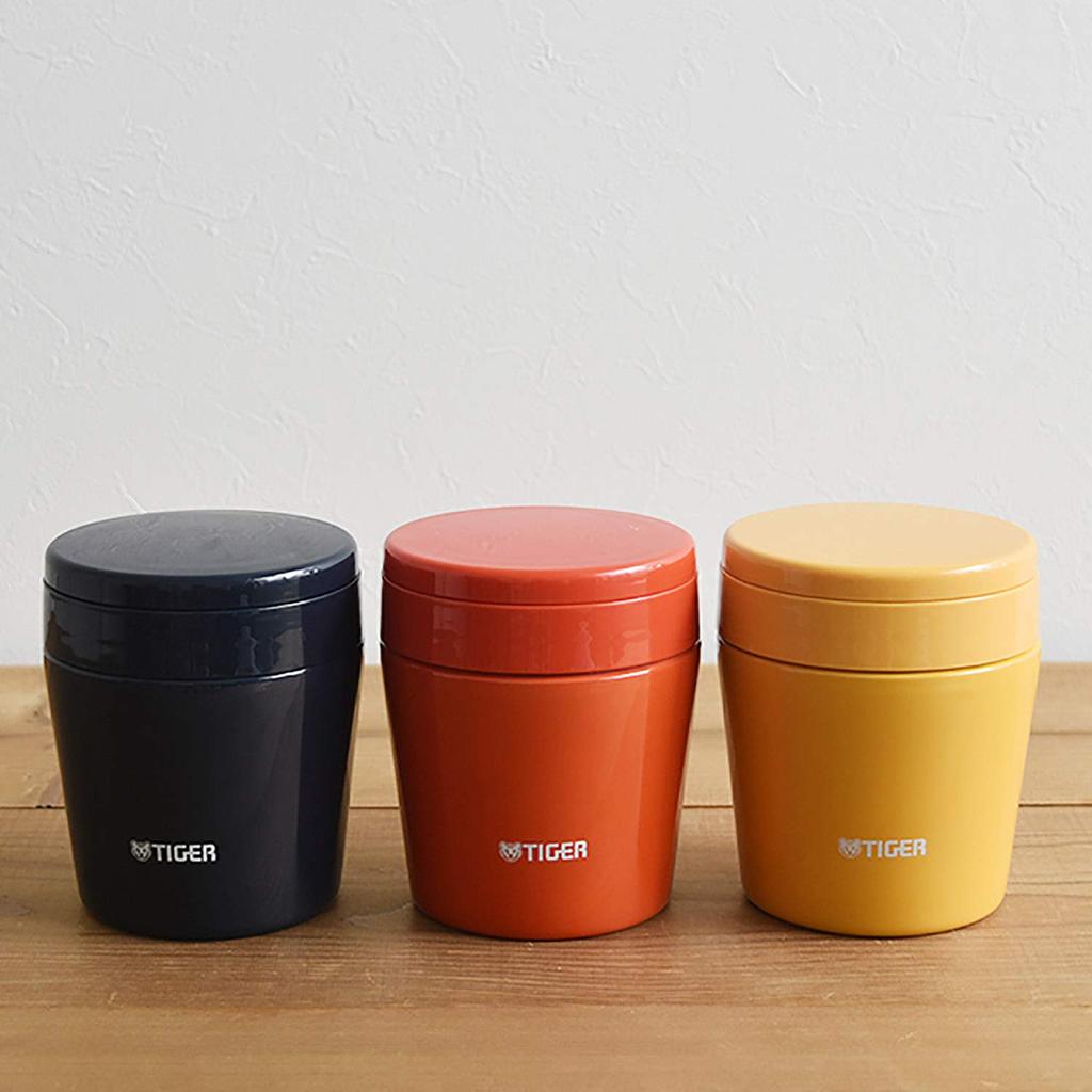 Tiger Vacuum Insulated Soup Jar, 250ml, for Lunch Boxes, Wide Mouth, Round Bottom, Chili Red, MCL-B025-RC