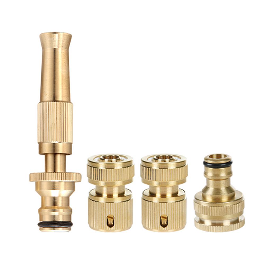 Pack of 4 Car Wash Nozzles Vehicle Cleaning Tool Water Hose High Pressure Sprayers Garden Irrigation Watering Copper