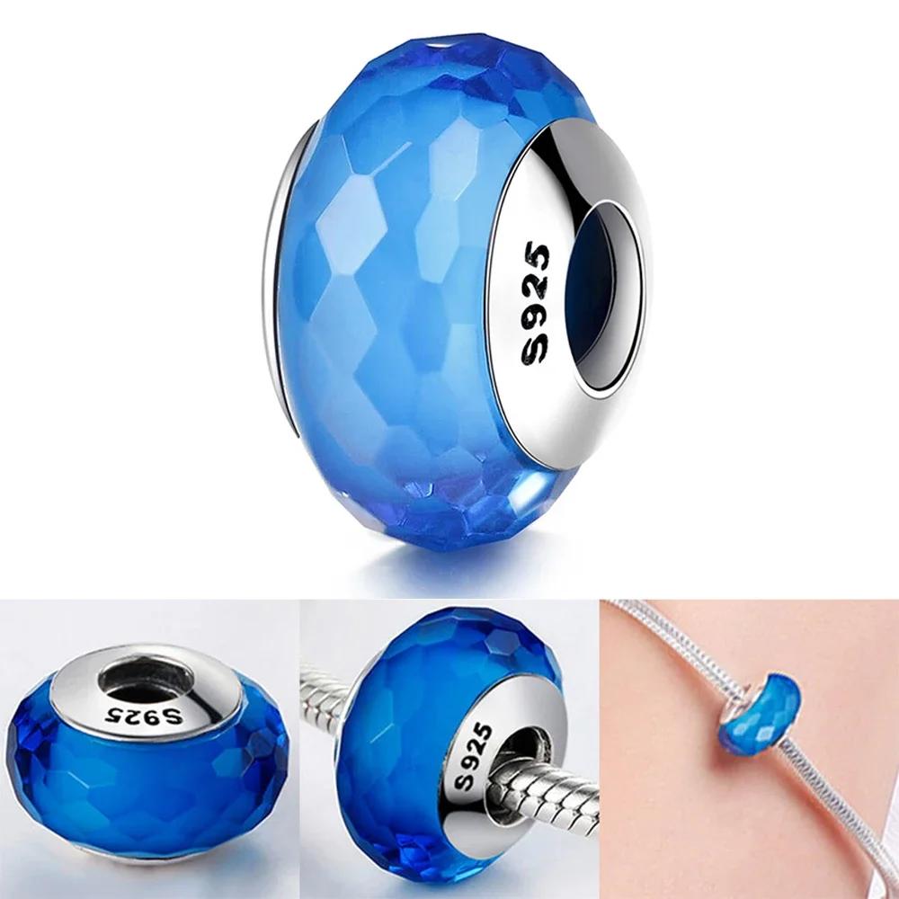 

Натуральная стерлингового серебра S925, цветные бусины из муранского стекла, подвески с перьями, подходят для браслета, ювелирные изделия для девочек, подарки CHINA