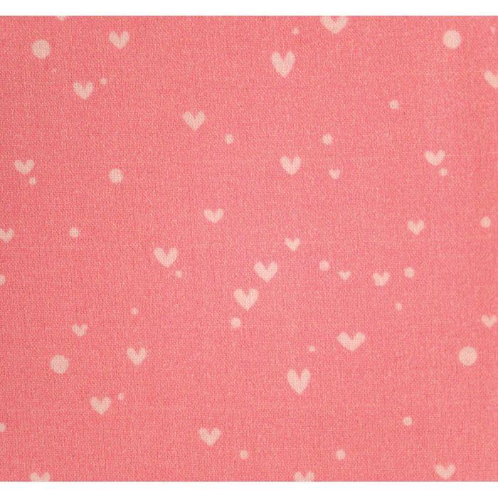 Coupon de tissu DIY - Coeur corail et nude 50 x 140 cm