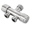 1PC Bibcock 304 Stainless Steel Washing Machine Faucet One-in 2-Out Double Outlet Adapter Tap Thread G1/2'