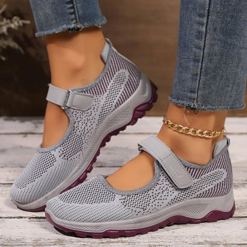 Spring  Walking Flats Women's Soft Soled Comfort Shoe Casual Non Slip Ladies Shoes Light Breathable Senior Shoes