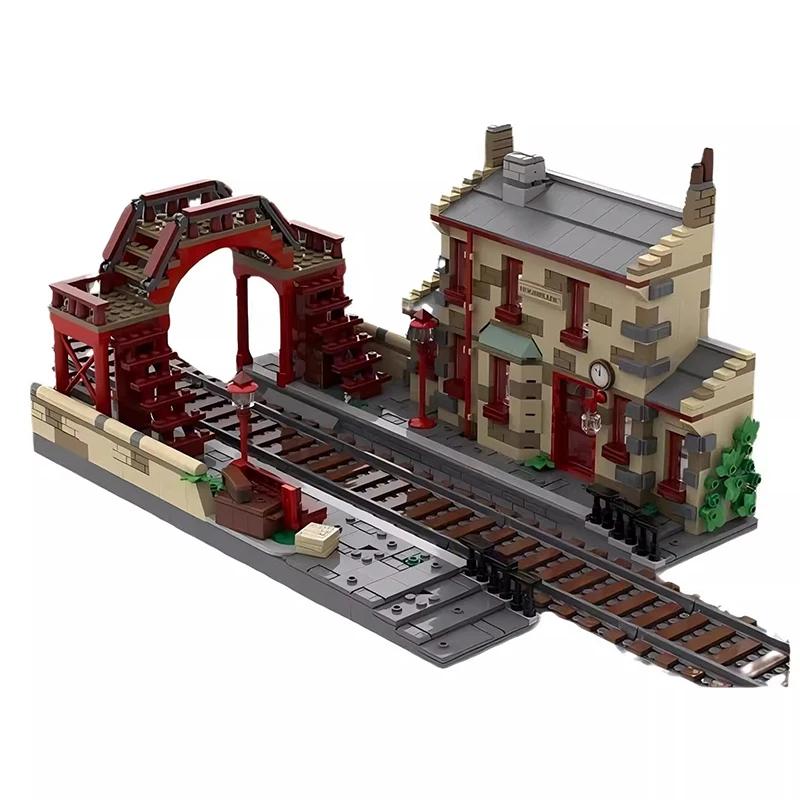 Non-Toxic Moc Hogsmeaded Railway Train Station Philosopher'S Stone Building Blocks Compatible 76423 Extension Bricks Diy Toy Children Gift