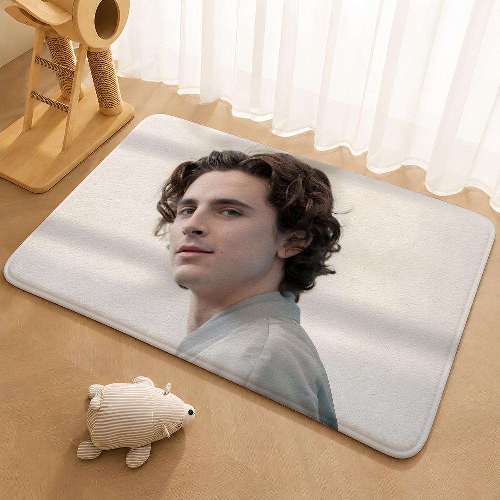 Filmstar Timothy Chalamet Schauspieler Fußmatte Fußmatte Weiche Flanell Rutschfeste Türteppich für Wohnzimmer
