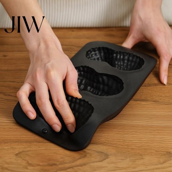 Home Baking Peanut Mold Shaped Silicone Mold, with 3 Cavity, Flexible Non-stick Cake Tray, for DIY Chocolate Mousse Biscuit Cookie Dessert