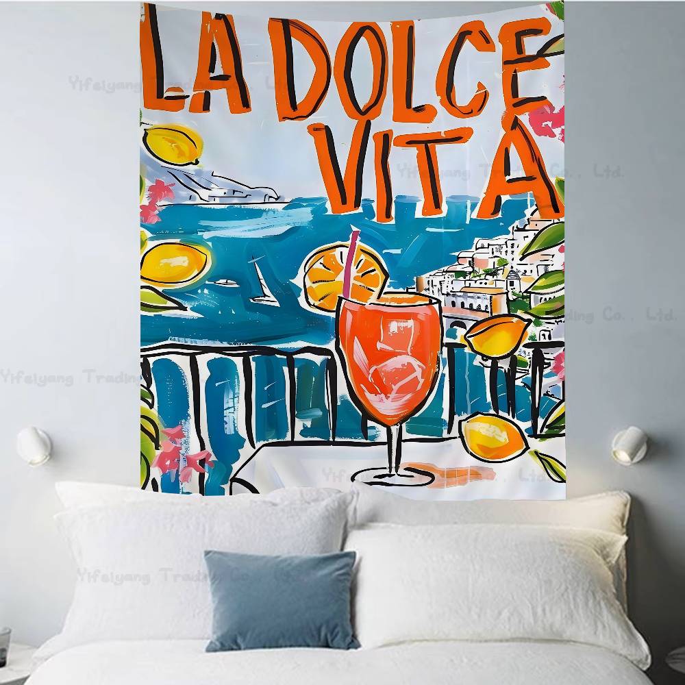 La Dolce Vita Lemon Hanging Bohemian Tapestry Indian Buddha Wall Decoration Witchcraft Bohemian Hippie Cheap Hippie Wall Hanging