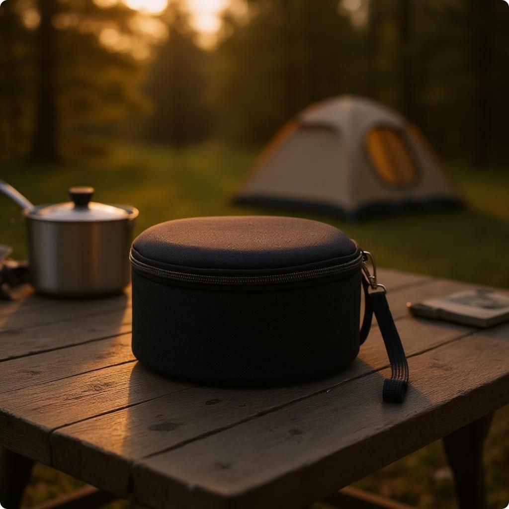 Insulated Bowl Bag Padded Round Camping Cup Storage Carrier Oxford Cloth