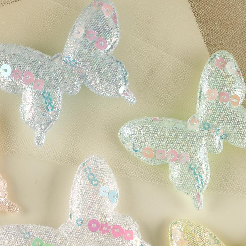 Three-Dimensional Butterfly Multi-Color Badge Embroidery Sticker Sequins Butterfly Accessories Hairpin Cloth Label Clothing Accessories Patch Sticker