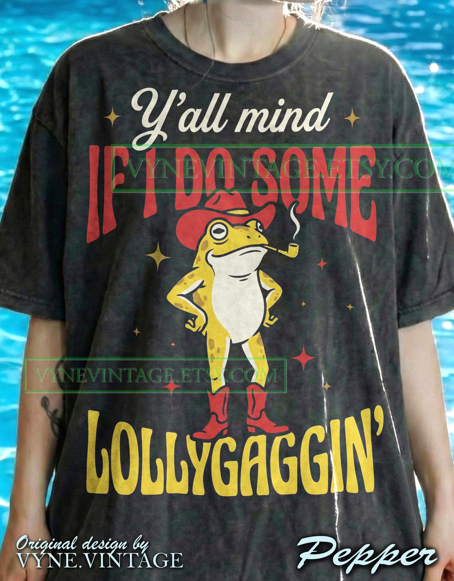 Lollygaggin Cowboy Frog Comfort Colors® Tshirt, Vintage 90s Tees, Funny Western Toad Sweater, Country Humor Tanktop, Retro Streetwear 2XL