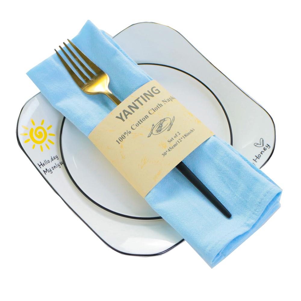 6 Pcs Serving Cloth Napkins 30x45cm Natural Cotton Fabric Serviette Kitchen Tea Table Towels for Wedding Decoration Baby Shower