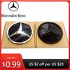 Hot Car Sticker Chrome Silver And Gloss Black OE Style For Mercedes Benz A B C E S R SL ML GL GLA GLK Front Grill Star Emblem Ch