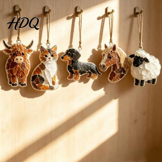 Holiday Window Decorations 5Pcs Acrylic Suncatcher Hangings Sea Glass Collage Kit