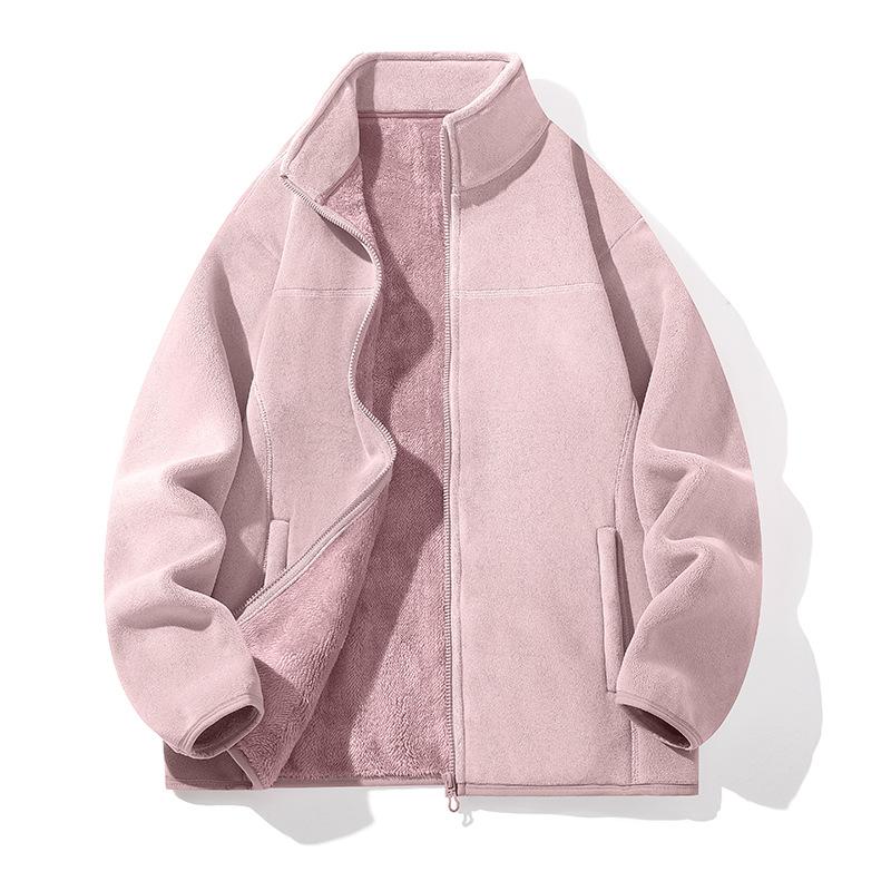 Men's Jacket Couple's Fleece Jacket Plus Velvet Thickened Warm Polar Fleece Sweatshirt Jacket Liner
