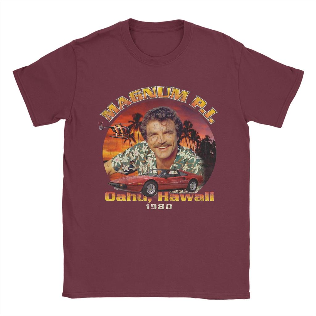 Camisetas Unisex Magnum PI Creativas de Algodón Puro Camisetas de Manga Corta Camiseta con Cuello Redondo Ropa Gráfica