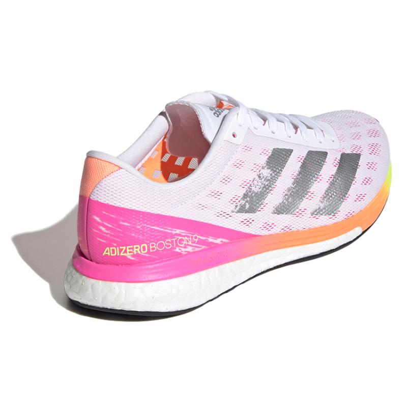 Adidas Adizero Boston 9 White Screaming Pink Women's Sneakers H68744