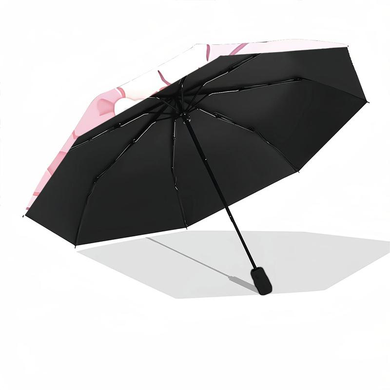 1pc Adorable Pink Bow Rabbit Balloon with Heart-Shaped Automatic Opening Umbrella - Perfect for Fans, Travelers, Everyday Use, and Festive Gifts!T071