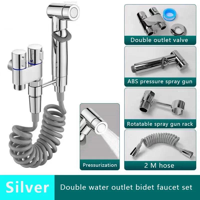 

Серебристый/Черный/Серый Биде Смесители Нержавеющая Сталь Смеситель для Ванной Туалета Набор Биде-распылителя Гигиенический Душ Смеситель Биде Смеситель для Туалета серебряный