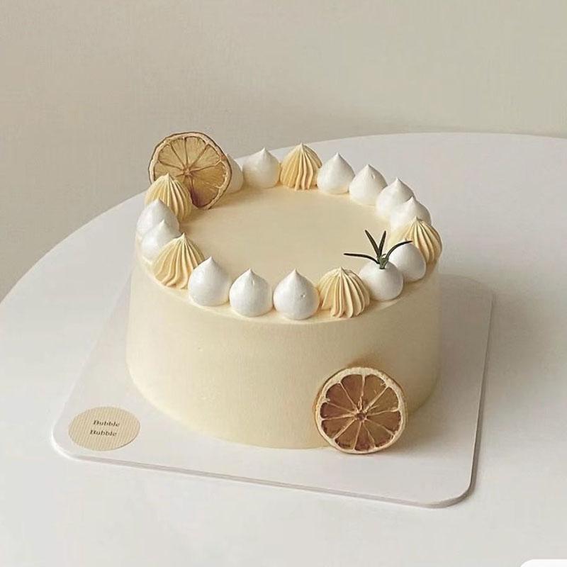 Simple Simulation Cream Cake Model Fake Birthday Cake Mold Plastic Decoration Cake shop Window Sample Display Photography Props 4 inch