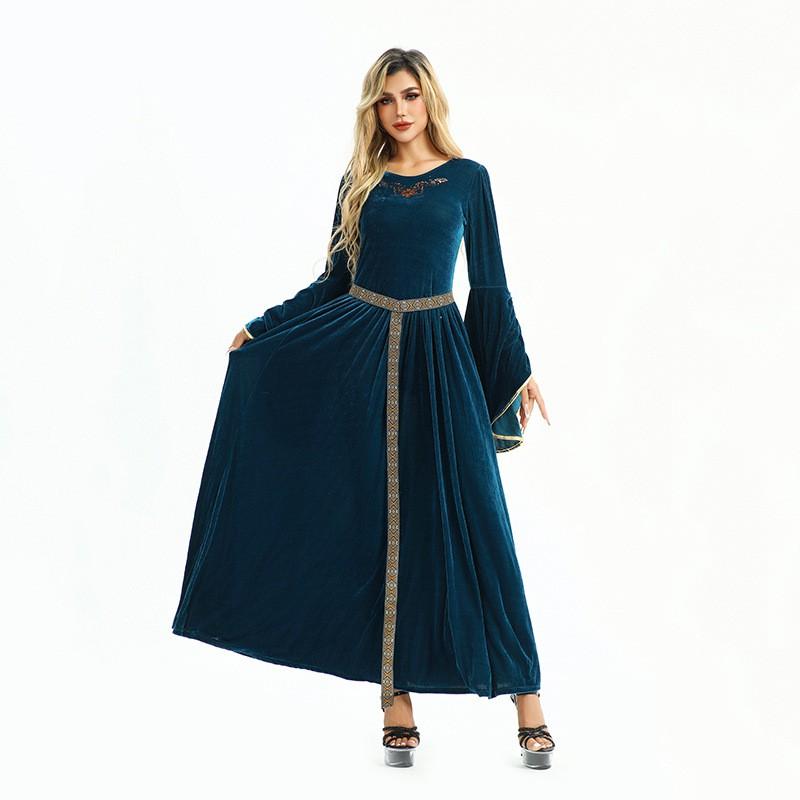 Medieval Renaissance Costume Dress Women Vintage European Peasant Farm Outfit Cosplay Stage