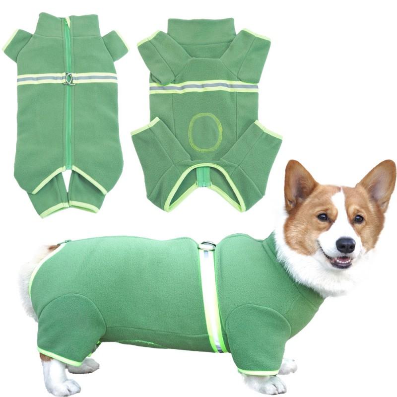 Warm Fleece Dog Jumpsuit Small Medium Breeds Full Body Coverage Winter Pet Coat