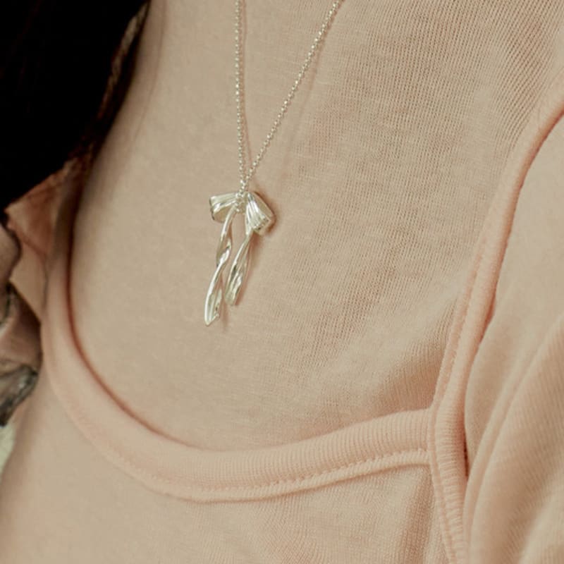 Murmur [925silver]Rupple Ribbon Necklace