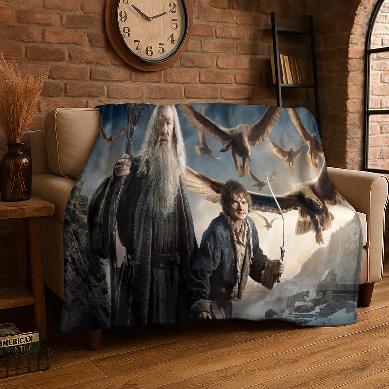 Classic L-Lord of The Rings H-Hobbit Flannel Blanket Soft Warm Throw Blanket for Bedroom Living Room Bed Travel Camping Picnic