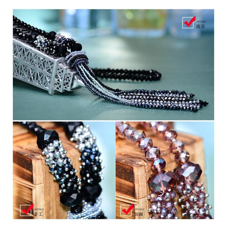 JMXD-jewelry, Austrian Crystal Beaded Necklace Women's Long Fringed Sweater Chain