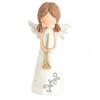 Golden Horn Angel Statue Prayer with Love and Bible Sculpture Resin Crafts Indoor Decoration