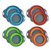 HOT Silicone Round Folding Vegetable Fruits Washing Drain Basket Colander Strainer Collapsible Drainer Kitchen Tool