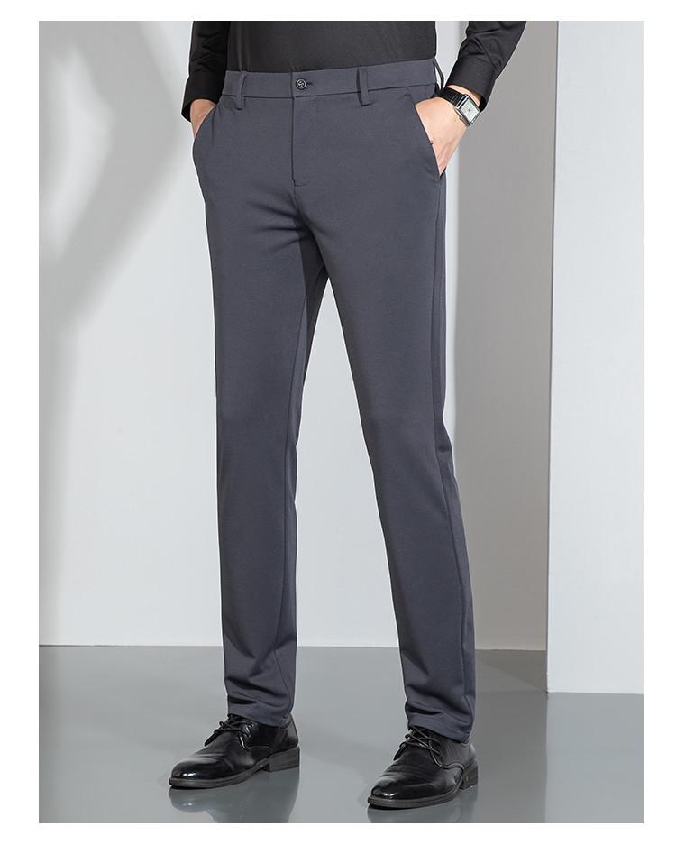 Non-ironing and wrinkle-resistant four-sided elastic thick casual pants