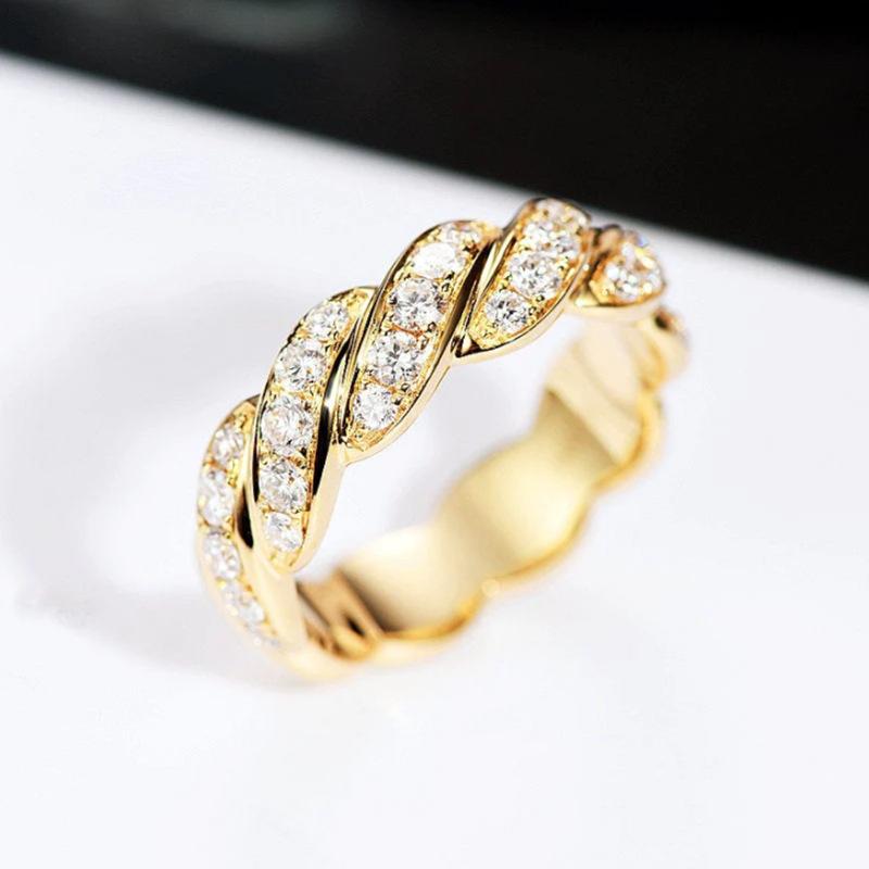 European and American Popular Zircon Ring, Twist Popular Cuban Hip-hop Men's Ring, High-end Ring Ring