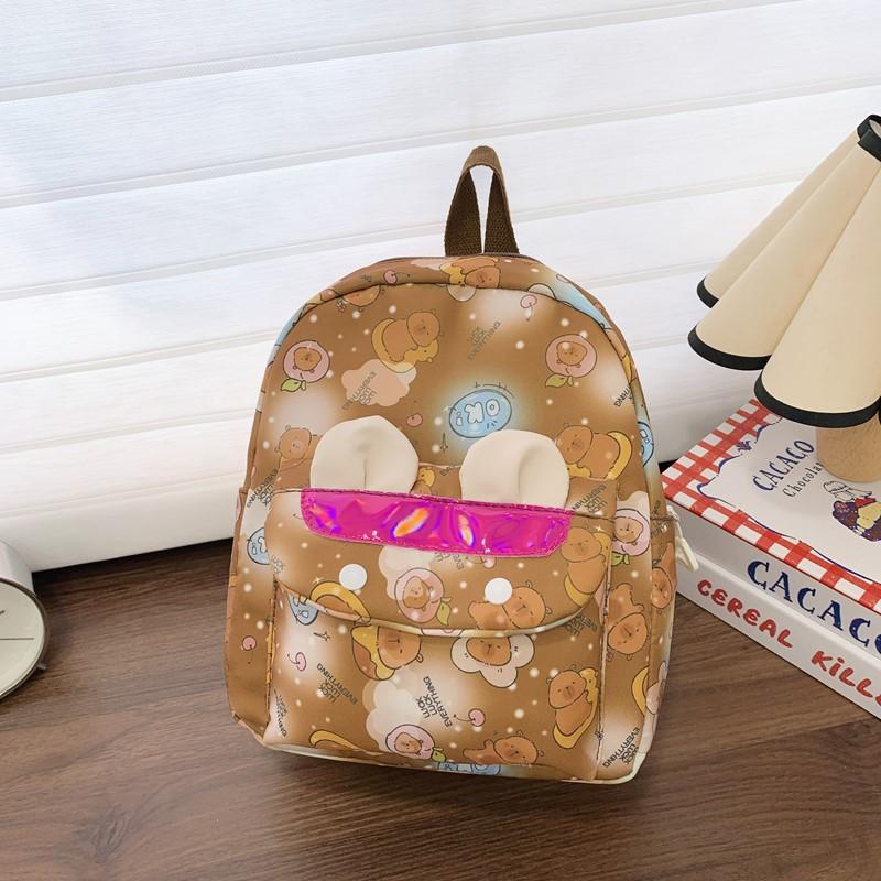 Mengqu Kapibara Boys And Girls Backpack Kindergarten Elementary School Bag Foreign Style Printed Children'S Backpack