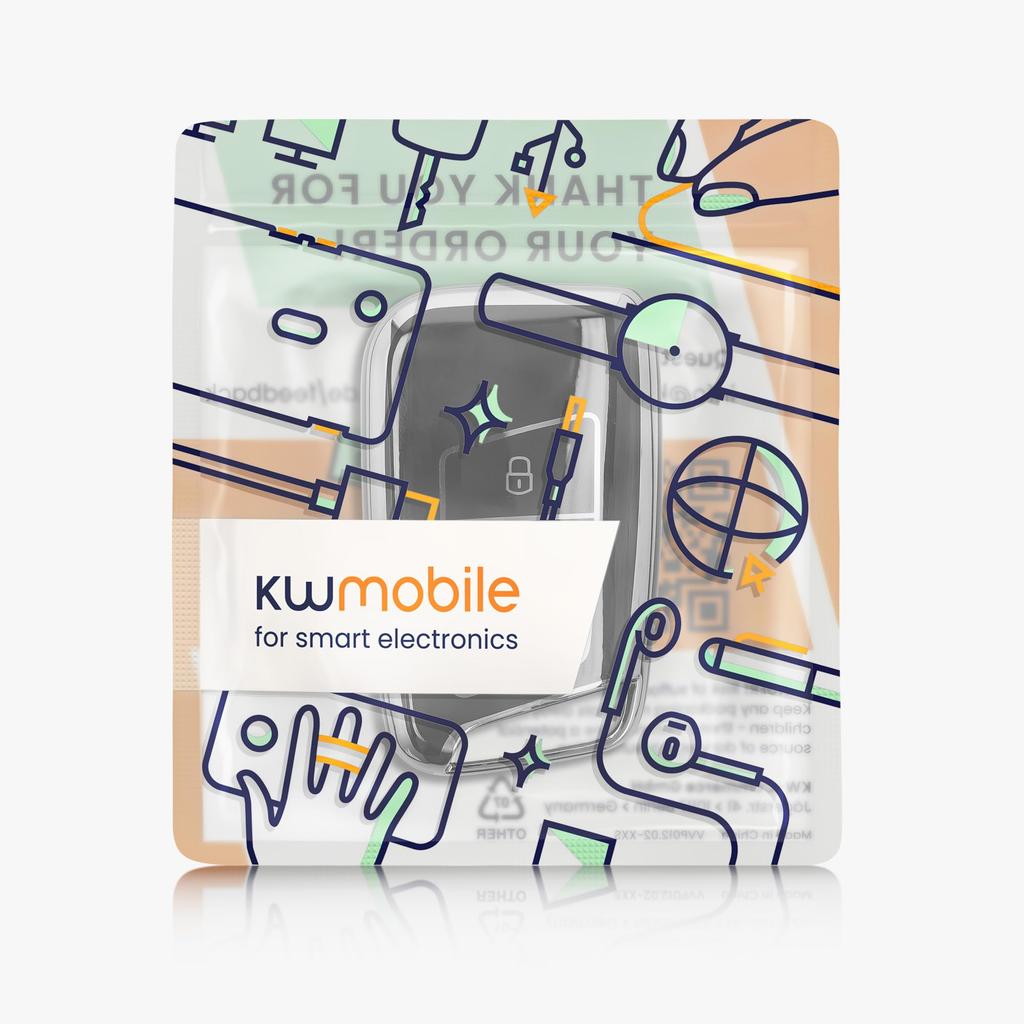 kwmobile VW 3-Button Car Key (Keyless Go Compatible Models Only)